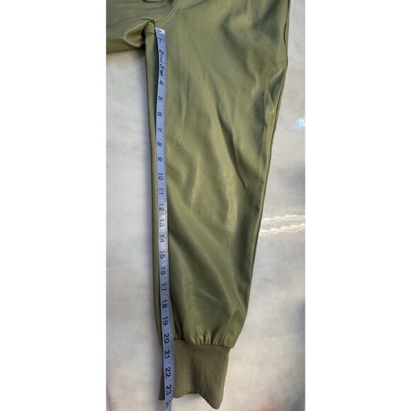 Venti6 Faux Leather Green Paper Bag Highwaisted Womens Joggers Size M Retro - Picture 8 of 10
